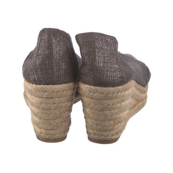 Tory Burch Filipa Pewter Gray Wedge Espadrille Womens Size 10.5 - Picture 4 of 5